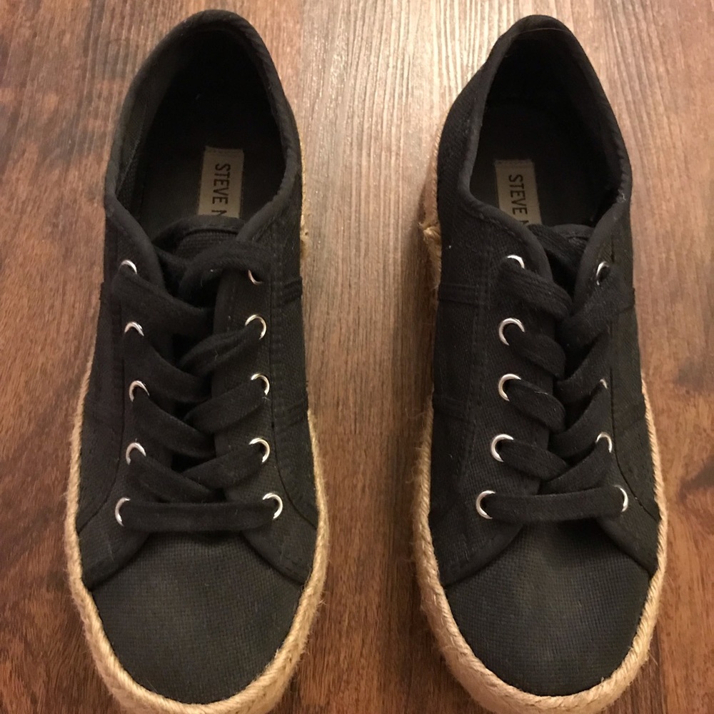 Steve Madden black espadrille sneakers
